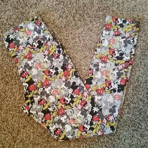 Mickey Mouse Print LuLa Roe Leggings, OS